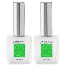 모스티브 트롯피칼 형광 글리터 시럽 젤네일, MG-028 연두, 2개, 12ml
