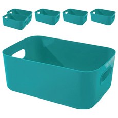 小麥購物 莫蘭迪色可提式收納盒 L1032 大, 綠色, 6個