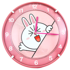 LINE FRIENDS 凸玻璃銀飾掛鐘 - 兔兔