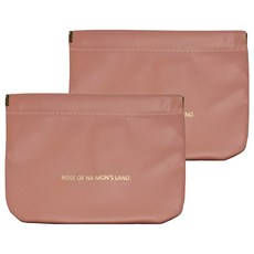隨身數據線包 奶油質感皮革 優質五金 14 x 18cm, 玫瑰色, 2個