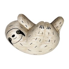 T-Lab 手刻 可愛造型原木積木 激發兒童想像力 安全無毒手工玩具, 樹懶, 1個