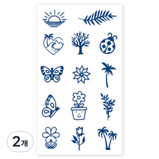 젤루나 반영구 귀여운 포인트 손가락 팔목 발목 타투 스티커, T106, 2개