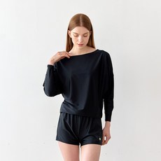 래시플 여성용 가오리핏 래쉬가드 상하의 세트, 블랙