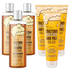 crazy skin 啤酒酵母洗髮精 300g+髮膜 200g, 3組