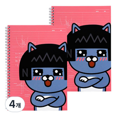 카카오프렌즈 하프 스프링 노트, 네오, 4개