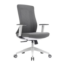 E-home Vortex 2.0 旋流白框中背半網扶手人體工學電腦椅 LX606A-gry, 灰色