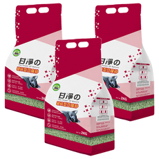 甘淨 破碎型豆腐貓砂, 綠茶香, 2kg, 3包