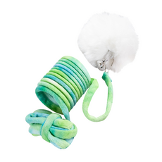 哈哈猩孩 彈簧吊掛鞦韆毛球 附掛鉤 可替換毛球頭, 綠色, 1個