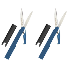 PLUS 普樂士 Twiggy 攜帶式筆型剪刀, 弧線刀刃, 單手簡單鎖定/解除刀刃, 附帶安全蓋掛孔, 黑色, 2支