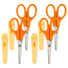 JOY STAR 胖胖星球 安全剪刀, 橘色, 4支