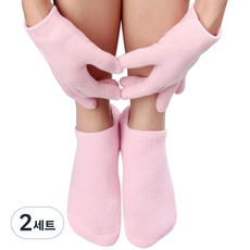 몬스터 모이스춰 모모 보습 양말 + 장갑 세트 핑크, 2세트