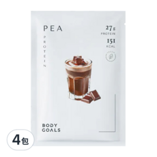 BODY GOALS 全素多效豌豆蛋白飲Pro 醇黑可可, 40g, 4包