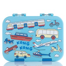 kong kong 孩童迷你圖樣便當盒, 藍色, 1個