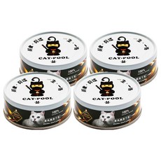 CAT-POOL 貓侍 全齡貓 低敏食材天然主食罐 不含人工膠類, 雞肉 + 鮪魚 + 干貝, 80g, 4罐