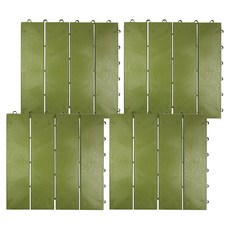 PMU 必美優 木紋組合地墊4片組 台灣製, 綠色, 1組