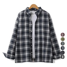 엠엔씨 남녀공용 기모 박스핏 체크 보온 셔츠 MDLS241LJ