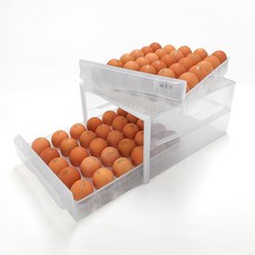 Meo 透氣抽屜式雙層雞蛋盒 60格, 半透明, 1個