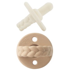 itzy ritzy 造型矽膠安撫奶嘴兩入組, 仿母親乳頭設計, 奶茶杏, 1組