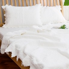 APOA ROOM 滾邊水洗床罩, 白色