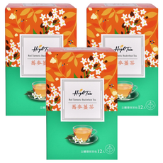 High Tea 紅薑黃蕎麥茶 立體環保茶包 嚴選台灣在地紅薑黃及老薑 烤焙焦香蕎麥 濃郁香氣 口感滑順 不辛辣, 2.2g, 12包, 3盒