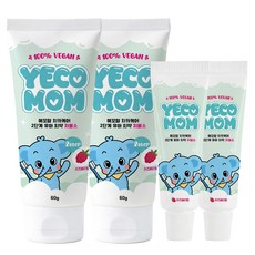 예꼬맘 치카케어 2단계 60g + 소형치약 15g 라즈베리향, 2세트