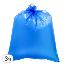 생활미소 분리수거 비닐봉투 평판 청색 100매, 50L, 3개