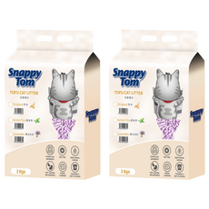 Snappy Tom 幸福貓 豆腐貓砂 除塵 氣味控制, 2包, 2kg, 薰衣草香