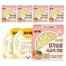엘빈즈 이지밀 실온 이유식 닭가슴살 시금치 진밥, 220g, 5개