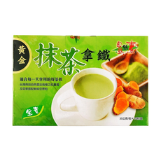 自然緣素 黃金抹茶拿鐵沖泡粉 台灣抹茶 薑黃 香醇豆漿粉, 15包, 35g, 1盒