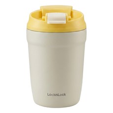 LocknLock 樂扣樂扣 316不鏽鋼隨行咖啡杯雙飲口, 黃色, 320ml, 1個