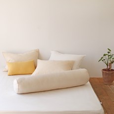 Nubile 60支棉質圓柱長抱枕, 米色