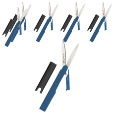 PLUS 普樂士 Twiggy 攜帶式筆型剪刀, 弧線刀刃, 單手簡單鎖定/解除刀刃, 附帶安全蓋掛孔, 黑色, 6支