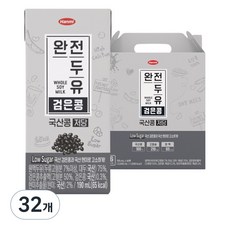 한미 완전두유 국산콩 검은콩 저당, 190ml, 32개