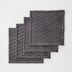 La Pomme 燈芯絨立體坐墊 4入, 深灰色