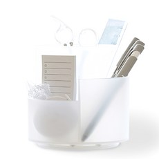 창신리빙 360도 회전형 3단 연필꽂이, 투명, 1개