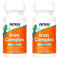 NOW 當歸補鐵錠，調節女性生理機能，美國保健食品第一品牌, 100顆, 2罐