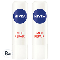 니베아 립케어 립밤, 메드 리페어, 4.8g, 8개