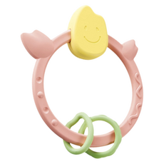 日本 People 彩色米的環狀咬舔玩具(米製品玩具系列), 環狀咬舔玩具, 粉紅色 + 黃色 + 綠色, 1個