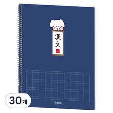 뭉구 보바 스프링 한문노트, 네이비, 30개