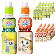 웅진 캐치 티니핑 제로 음료 샤인머스캣맛 24p + 복숭아맛 24p, 200ml, 1세트