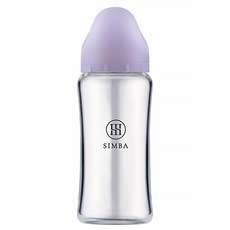 Simba 小獅王辛巴 蘊蜜質金玻璃寬口防脹氣奶瓶, 紫芙, 270ml, 1個