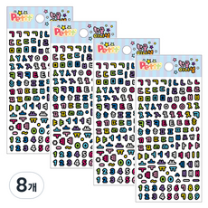 Petit Black Line 韓文設計貼紙 DA5632, 混合色, 8個