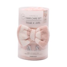 CB JAPAN 蝴蝶結系列超細纖維擦頭巾+髮帶2件組*, 甜心粉, 1組