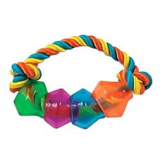 Petmate jw 益智磨牙棉繩豆莢骨 耐咬磨搭配橡膠豆莢造型, 1個