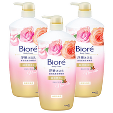 Biore 蜜妮 淨嫩沐浴乳 玫瑰 絲滑潤澤, 1kg, 3瓶