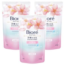 Biore 蜜妮 淨嫩沐浴乳 補充包 浪漫櫻花香 水采保濕型, 700g, 3包