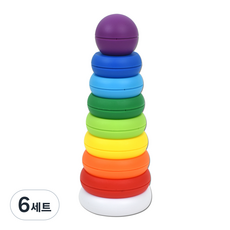 밍글리 스태킹 타워 링쌓기 원형, 랜덤발송, 6세트