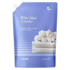 LAVOIR 香水織物柔軟劑白麝香和琥珀補充裝, 2L, 1個