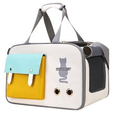毛皇上 寵物外出行李包 手提包, 米拼黃, 1個