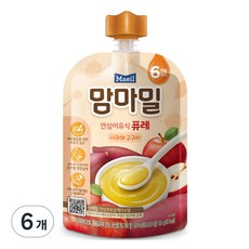 맘마밀 안심 이유식 퓨레 6개월부터, 100g, 6개, 사과와 고구마